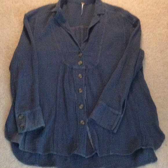 Free People All About The Feels Buttondown Top-Small - Picture 4 of 5